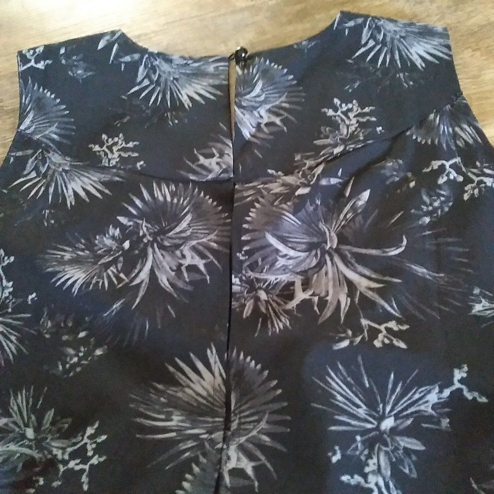 𝅺FIG Jul UPF‎ Romper Wrinkle-Resistant Sleeveless Tie Waist black gray womens L - Picture 4 of 10
